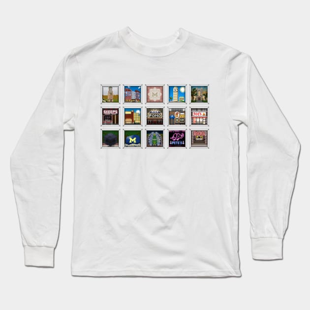 "The Michigan Collection" - HORIZONTAL Long Sleeve T-Shirt by Little Landmarks